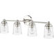 Lauryn 4 Light 30.5 inch Polished Nickel Vanity Light Wall Light